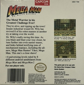 Mega Man: Dr. Wily's Revenge - Box - Back