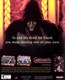 Castlevania: The Dracula X Chronicles - Advertisement Flyer - Front