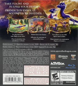 The Legend of Spyro: Dawn of the Dragon - Box - Back