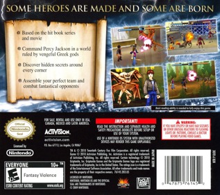 Percy Jackson and the Olympians: The Lightning Thief - Box - Back Image