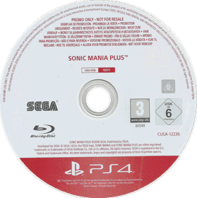 Sonic Mania Plus - Disc