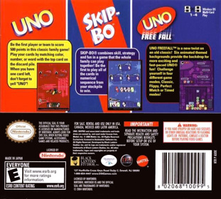 UNO / Skip-Bo / UNO Freefall - Box - Back Image