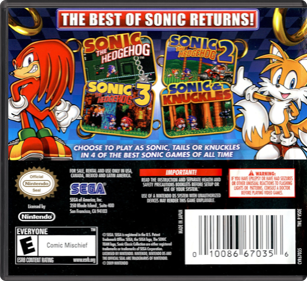 Sonic Classic Collection - Box - Back - Reconstructed