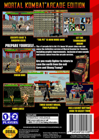 Mortal Kombat Arcade Edition - Fanart - Box - Back Image