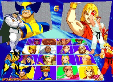 X-Men vs. Street Fighter - Screenshot - Game Select