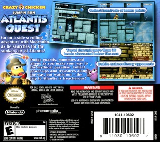 Crazy Chicken: Jump'n Run: Atlantis Quest - Box - Back