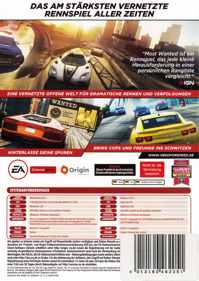 Need for Speed: Most Wanted 2012 - Box - Back