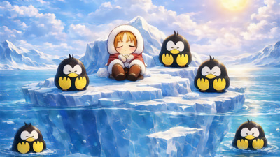 Konae-chan no Dokidoki Penguin Kazoku - Fanart - Background