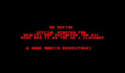 VB Racing - Screenshot - Game Title