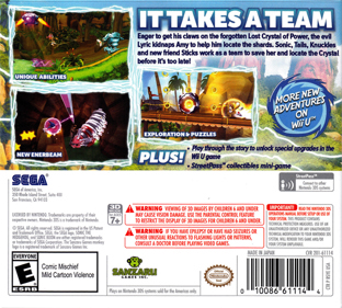 Sonic Boom: Shattered Crystal - Box - Back