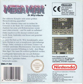 Mega Man: Dr. Wily's Revenge - Box - Back Image