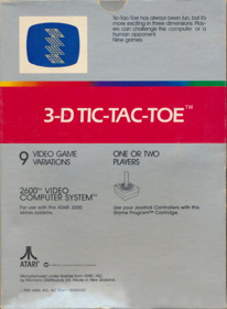 3-D Tic-Tac-Toe - Box - Back