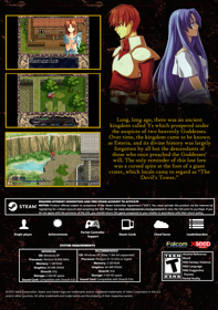 Ys I & II Chronicles - Fanart - Box - Back