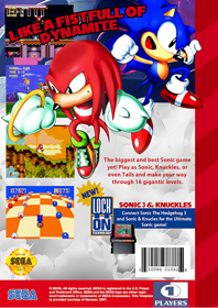 Sonic & Knuckles / Sonic the Hedgehog 3 - Box - Back
