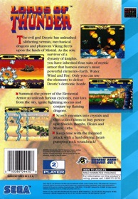 Lords of Thunder - Box - Back Image
