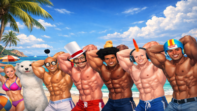 Muscle March - Fanart - Background