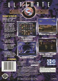 Ultimate Mortal Kombat 3 - Box - Back Image