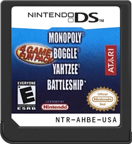 4 Game Fun Pack Monopoly/Boggle/Yahtzee/Battleship - Cart - Front Image
