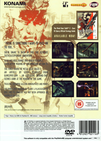 Metal Gear Solid 2: Sons of Liberty - Box - Back