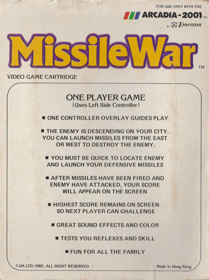 Missile War - Box - Back