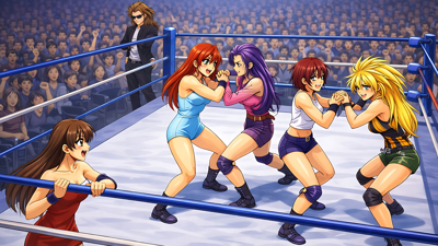 Super Wrestle Angels - Fanart - Background