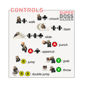 Super Boss Gaiden - Arcade - Controls Information