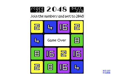 2048 (Johan van den Brande) - Screenshot - Game Over