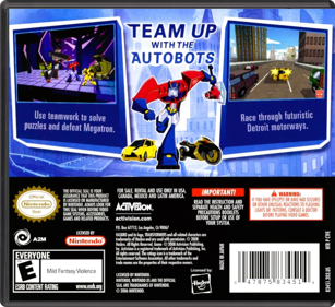 Transformers Animated: The Game - Box - Back - Reconstructed