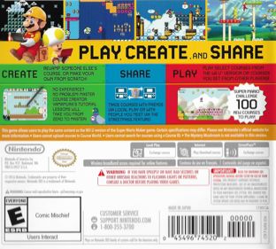 Super Mario Maker for Nintendo 3DS - Box - Back