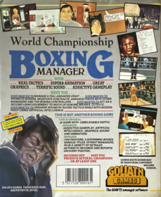World Championship Boxing Manager - Box - Back