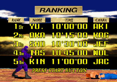 Virtua Fighter Remix - Screenshot - High Scores