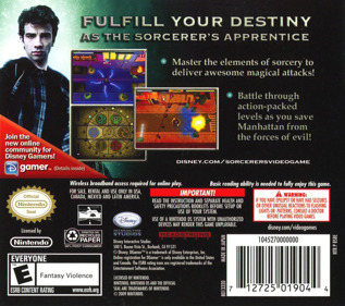 The Sorcerer's Apprentice - Box - Back Image