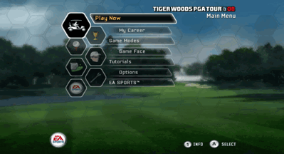 Tiger Woods PGA Tour 08 - Screenshot - Game Select