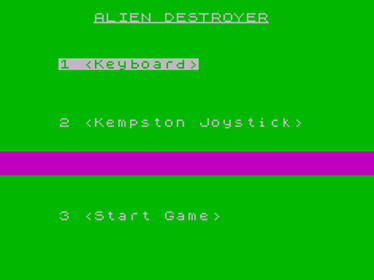 Alien Destroyer  - Screenshot - Game Select