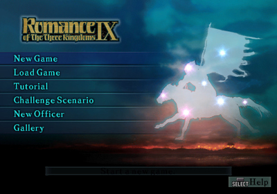 Romance of the Three Kingdoms IX - Screenshot - Game Select