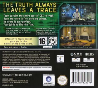 CSI: Dark Motives - Box - Back