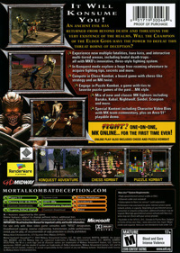 Mortal Kombat: Deception - Box - Back Image