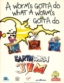 Earthworm Jim - Advertisement Flyer - Front