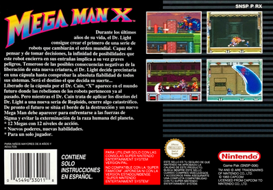 Mega Man X - Box - Back Image