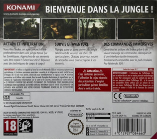Metal Gear Solid 3D: Snake Eater - Box - Back