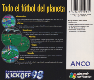 Kick Off 98 - Box - Back Image