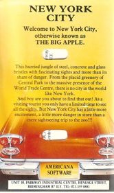 New York City - Box - Back Image