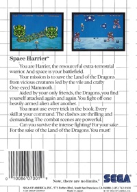 Space Harrier - Box - Back Image