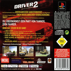 Driver 2: The Wheelman Is Back - Box - Back - Reconstructed