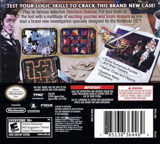 Sherlock Holmes and the Mystery of Osborne House - Box - Back Image