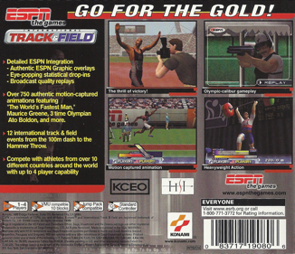 ESPN International Track & Field - Box - Back Image