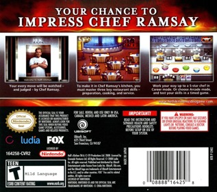 Hell's Kitchen: The Game - Box - Back