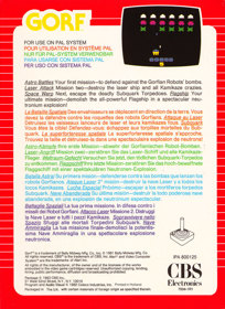 GORF - Box - Back Image