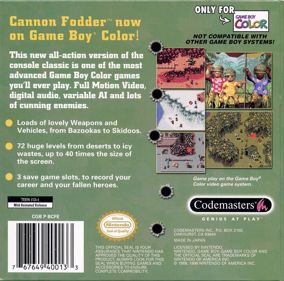 Cannon Fodder - Box - Back