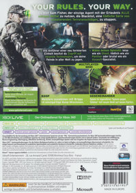 Tom Clancy's Splinter Cell: Blacklist - Box - Back